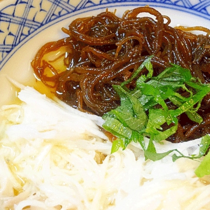 呼び塩が塩抜きのコツ☆ 「もずく三杯酢」